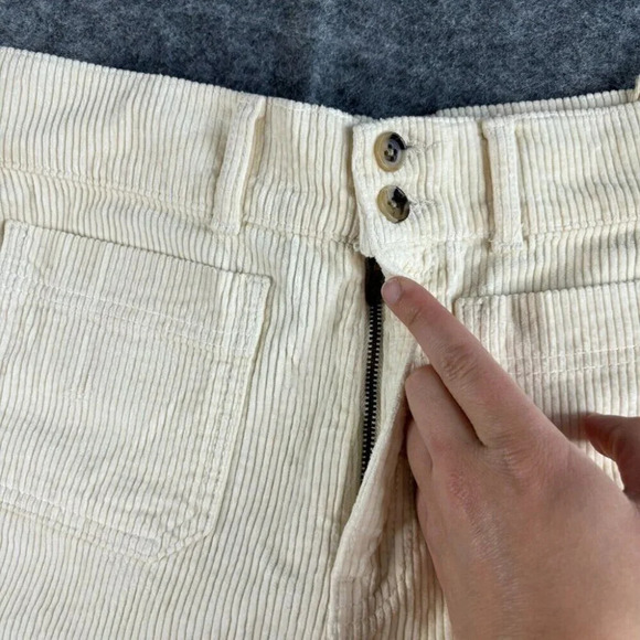 Faherty Womens Portland Flare Leg Corduroy Pants Egret Cream 28 Denim Cotton 494 - Picture 3 of 14